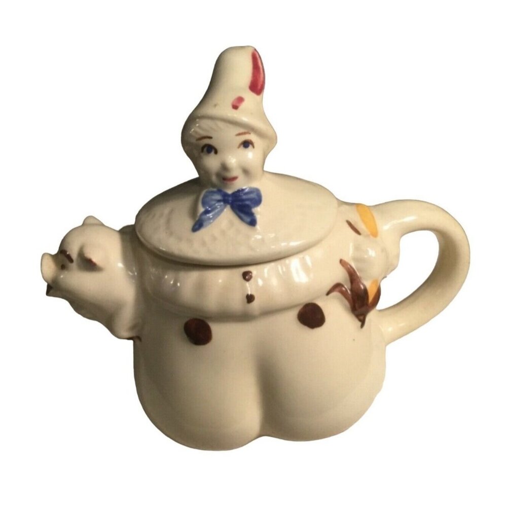 Shawnee Pottery TEAPOT USA  Tom the Piper's Son Pig Spout~1940's- vintage
